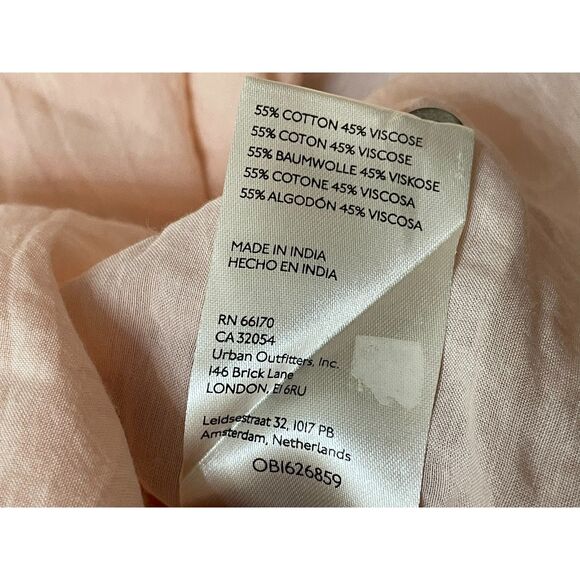 Pilcro Women's Top Blouse Shirt Peasant Henley Button Lightweight Soft Pink Boho - Picture 5 of 9